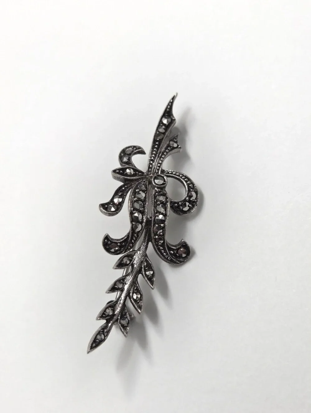 Vintage Art Deco Sterling Silver Marcasite Brooch